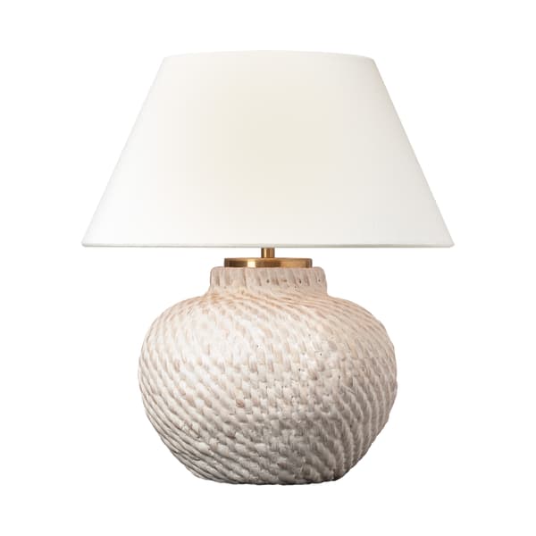 Luminaire Avedon cordless Plaster White Rattan | Andrew Martin - vue principale | REMO-HOME