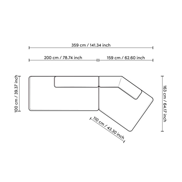 Canapé 4 places en tissu gris | Eichholtz Taraval