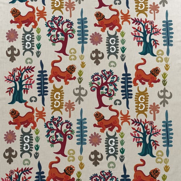 Tissu d'ameublement Tiger Tree Multi | Andrew Martin - vue principale | REMO-HOME