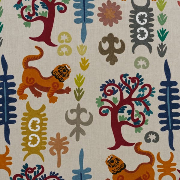 Tissu d'ameublement Tiger Tree Multi | Andrew Martin - vue de détail | REMO-HOME