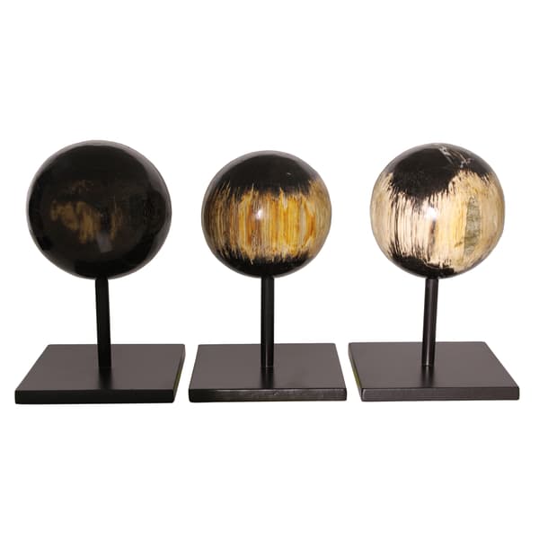 Objet décoratif Petrified Wood Sphere Decorative | Andrew Martin - vue de détail | REMO-HOME