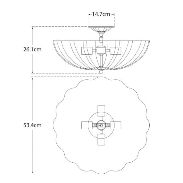 Plafonnier Rosehill Flush Nickel | Andrew Martin - vue de détail | REMO-HOME
