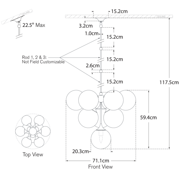 Plafonnier Cristol Chandelier Nickel | Andrew Martin - vue de détail | REMO-HOME