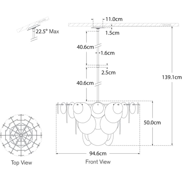 Plafonnier Loire Chandelier Nickel | Andrew Martin - vue d'ambiance | REMO-HOME