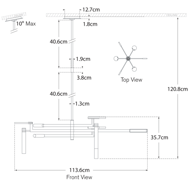 Plafonnier Melange Chandelier Brass | Andrew Martin - vue de détail | REMO-HOME