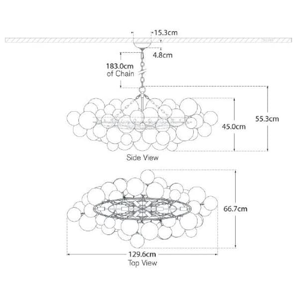 Plafonnier Talia Linear Chandelier Silver | Andrew Martin - vue de détail | REMO-HOME