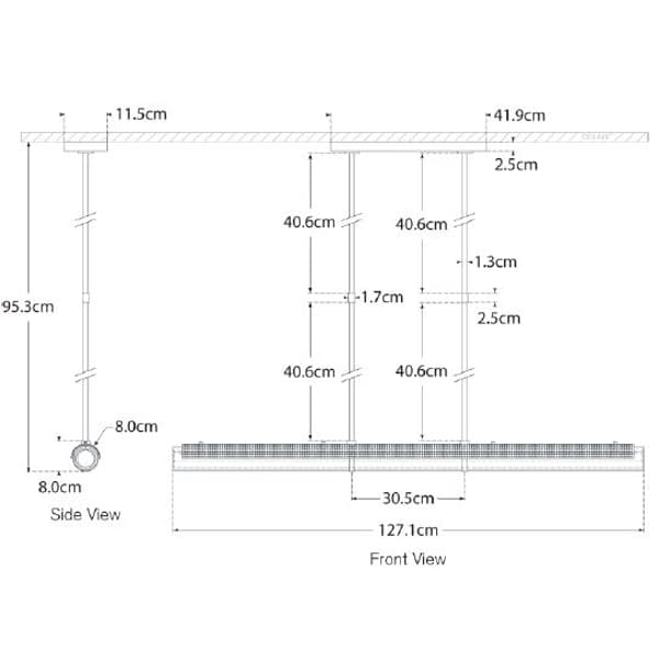 Plafonnier Precision Linear Brass | Andrew Martin - vue de détail | REMO-HOME