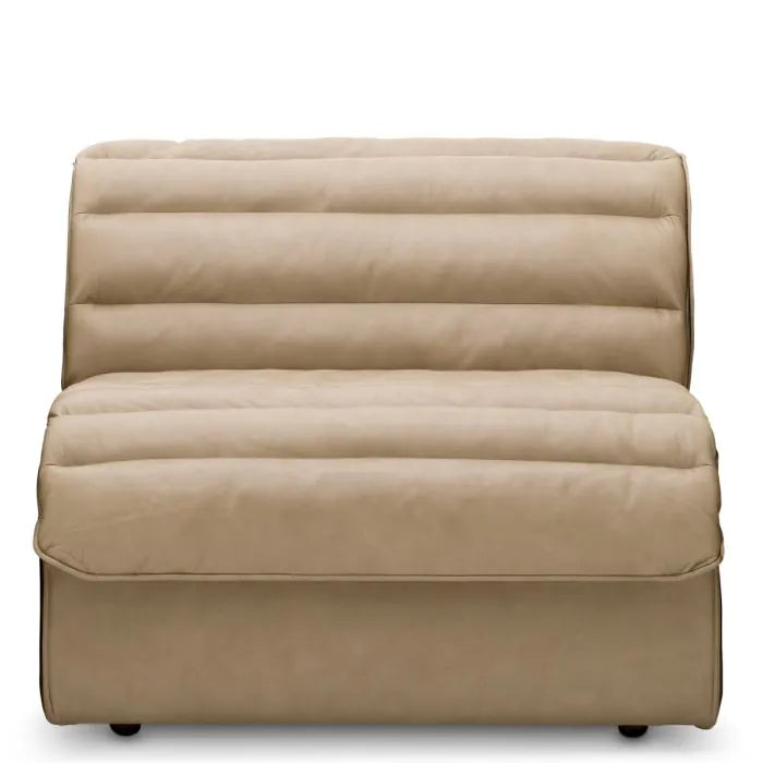Canapé modulable 3 places en cuir beige | Eichholtz Dunemore
