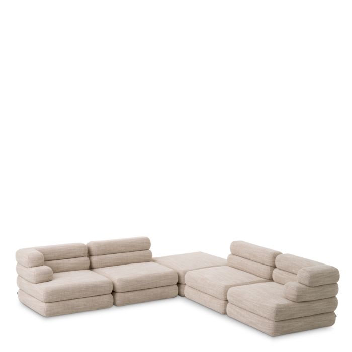 Module central modulable en tissu sable | Eichholtz Malaga