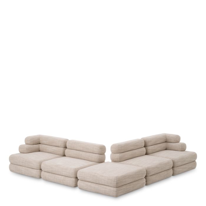 Module d'angle gauche modulable en tissu sable | Eichholtz Malaga