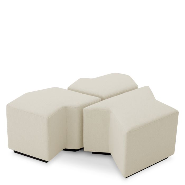 Pouf en tissu crème (lot de 3) | Eichholtz Filbert