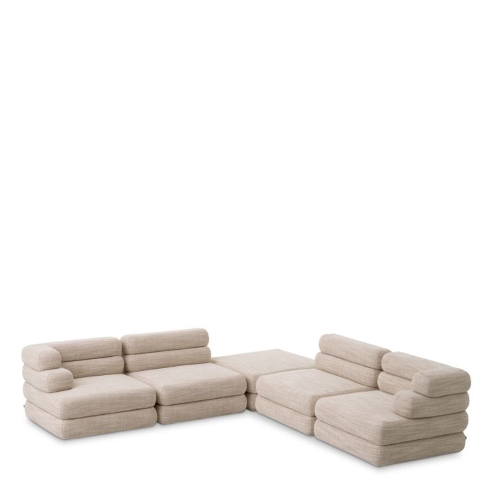 Module d'angle gauche modulable en tissu sable | Eichholtz Malaga