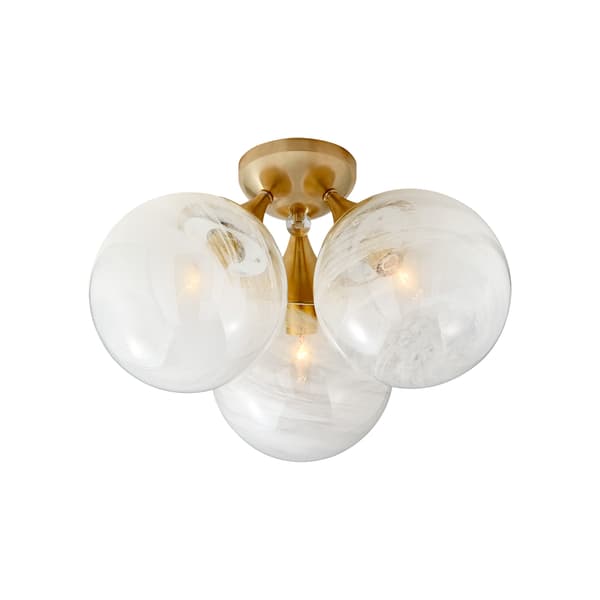 Plafonnier Cristol Flush Brass Mount | Andrew Martin - vue principale | REMO-HOME