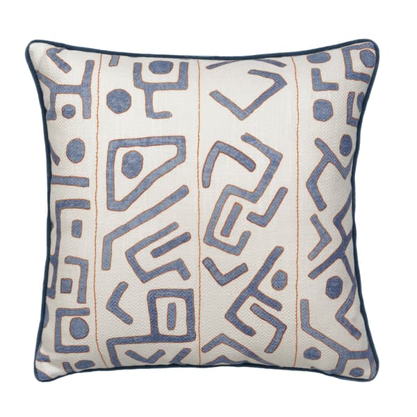 Coussin décoratif Ashanti Denim / White Plumes durables | Andrew Ma... - vue principale | REMO-HOME