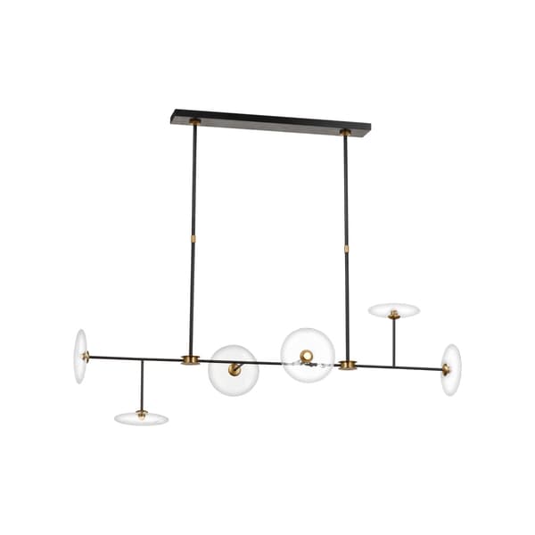 Plafonnier Calvino Linear Chandelier Brass/Iron | Andrew Martin - vue principale | REMO-HOME