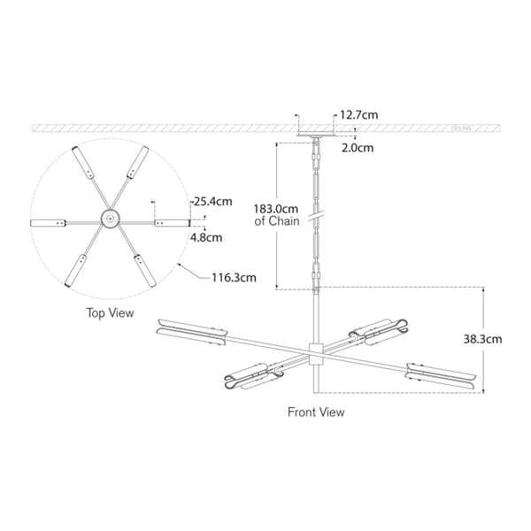 Plafonnier Casoria Radial Chandelier Bronze | Andrew Martin - vue de détail | REMO-HOME