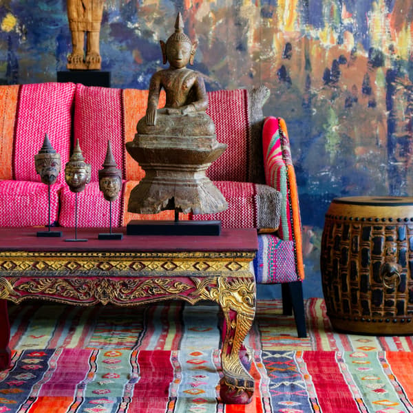 Canapé Regal Andean Orange/Multicoloured/Red | Andrew Martin - vue de détail | REMO-HOME