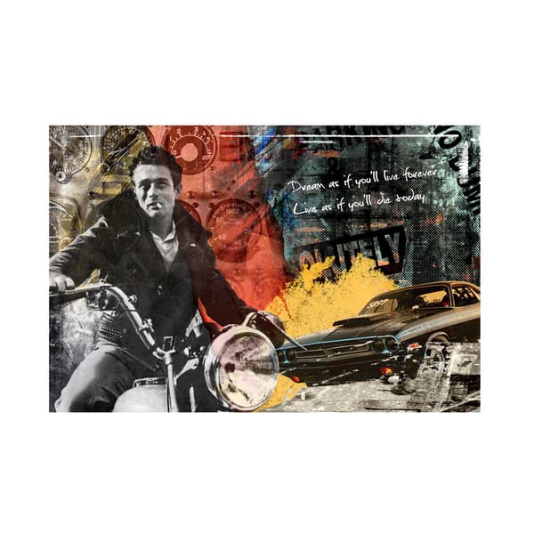 Œuvre d'art sur plexiglas James Dean Black/Red/Yellow | Andrew Martin - vue de détail | REMO-HOME