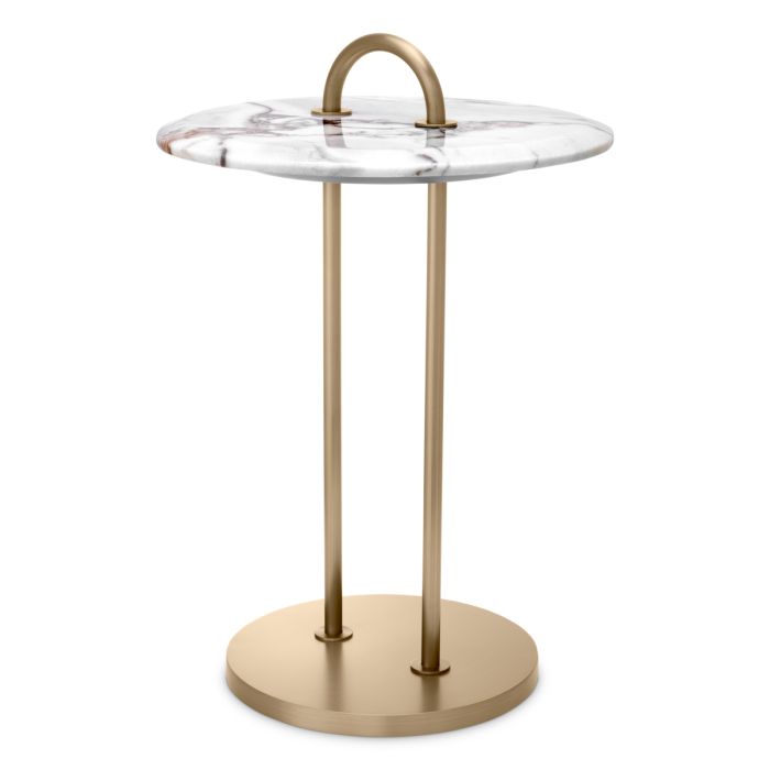 Table d'appoint dorée en marbre blanc | Eichholtz Zappa