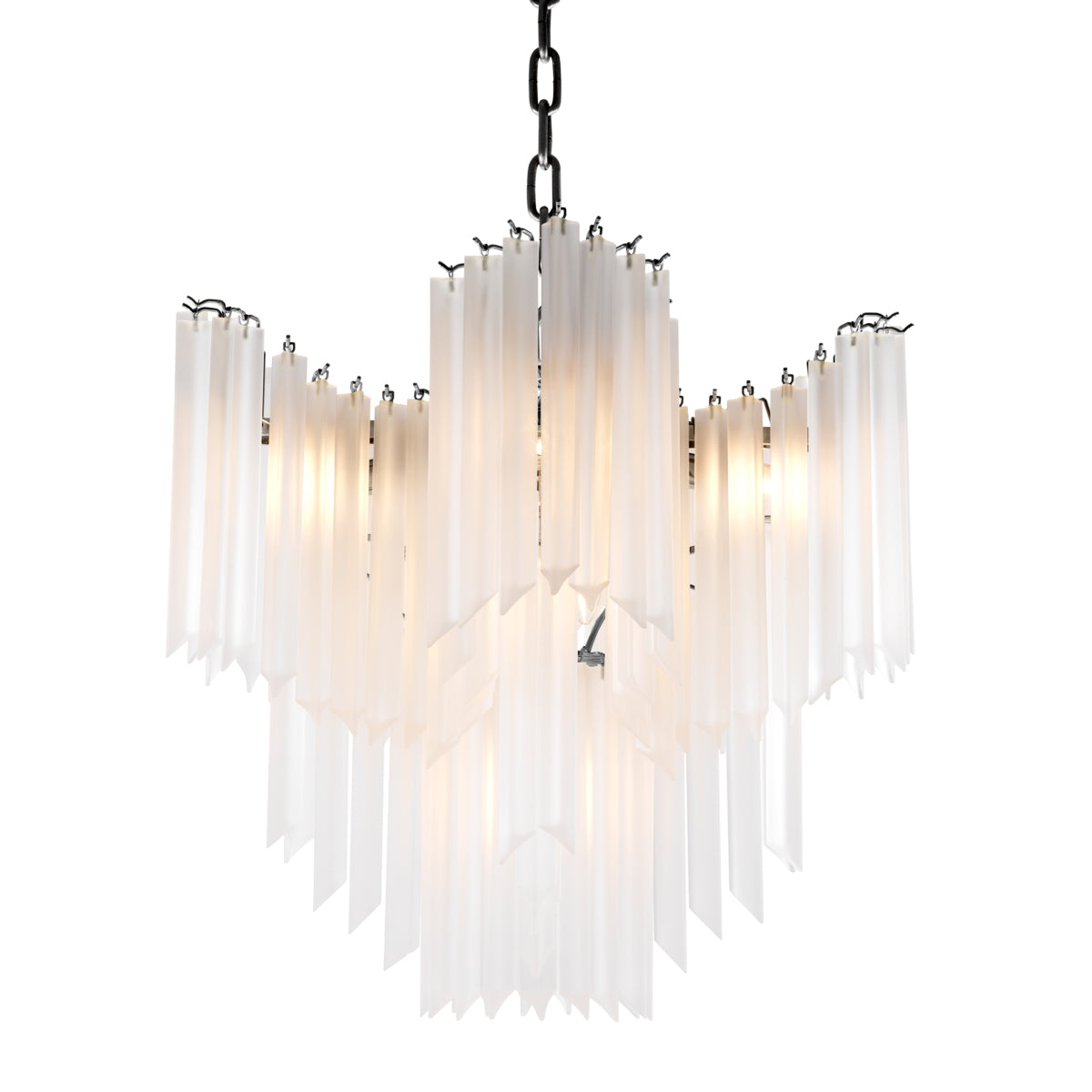 Chandelier en nickel et verre dépoli | Eichholtz Pulsar - vue principale | REMO-HOME