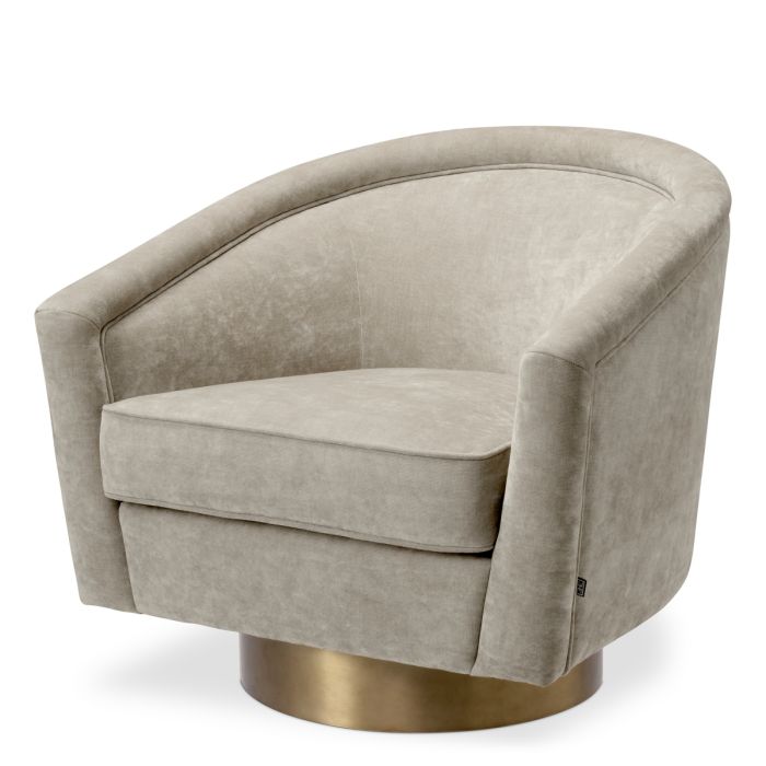 Fauteuil pivotant en velours sable | Eichholtz Catene