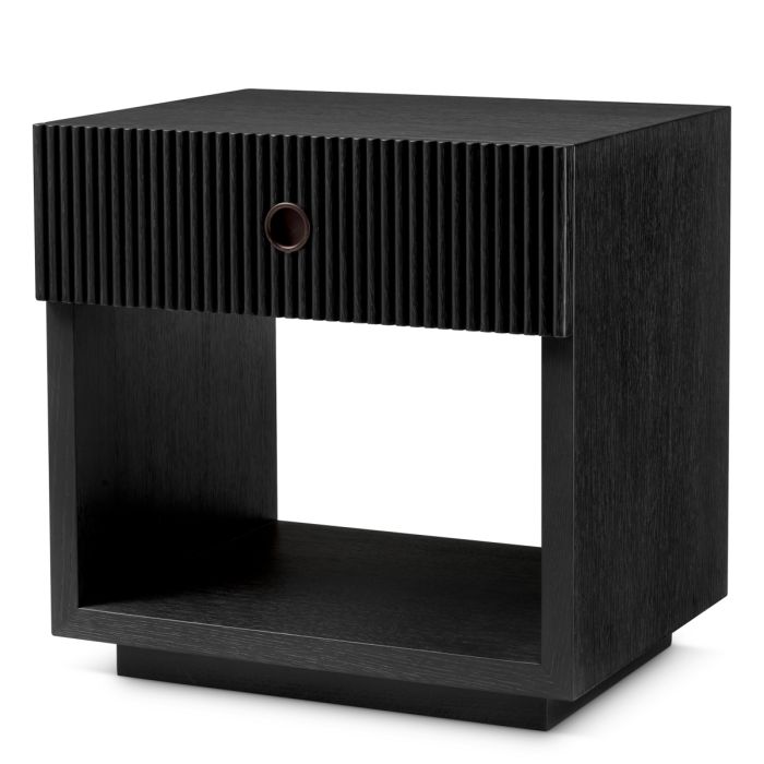 Table de chevet en chêne gris anthracite | Eichholtz Dimitrios