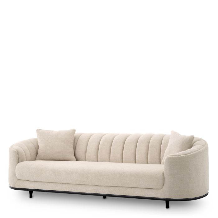 Canapé 3 places en tissu beige | Eichholtz Agostino