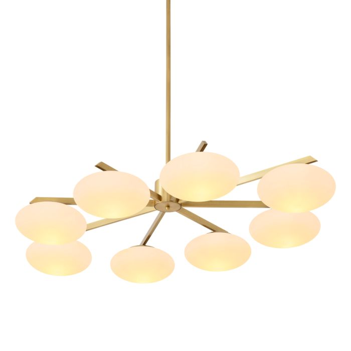 Lustre doré en verre blanc | Eichholtz Evergreen Double
