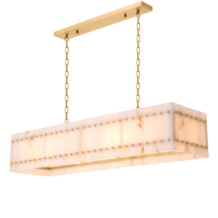 Lustre rectangulaire doré en albâtre | Eichholtz Ruby