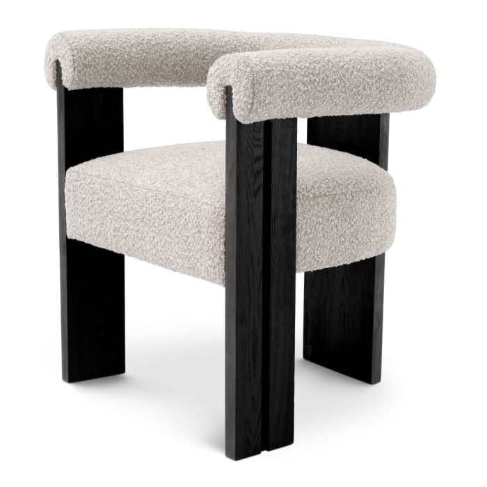 Chaise de salle à manger bouclé gris | Eichholtz Percy