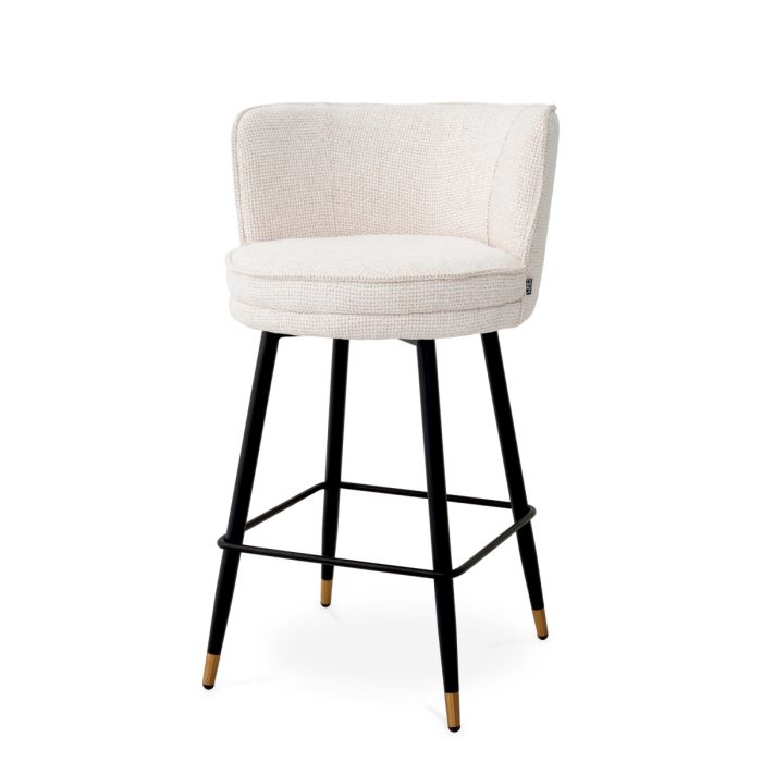 Chaise de comptoir en tissu blanc cassé | Eichholtz Grenada