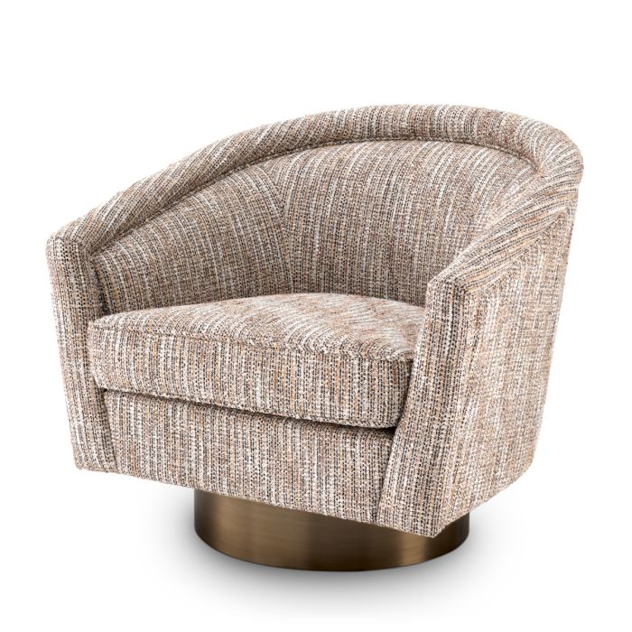 Fauteuil pivotant en tissu beige | Eichholtz Catene