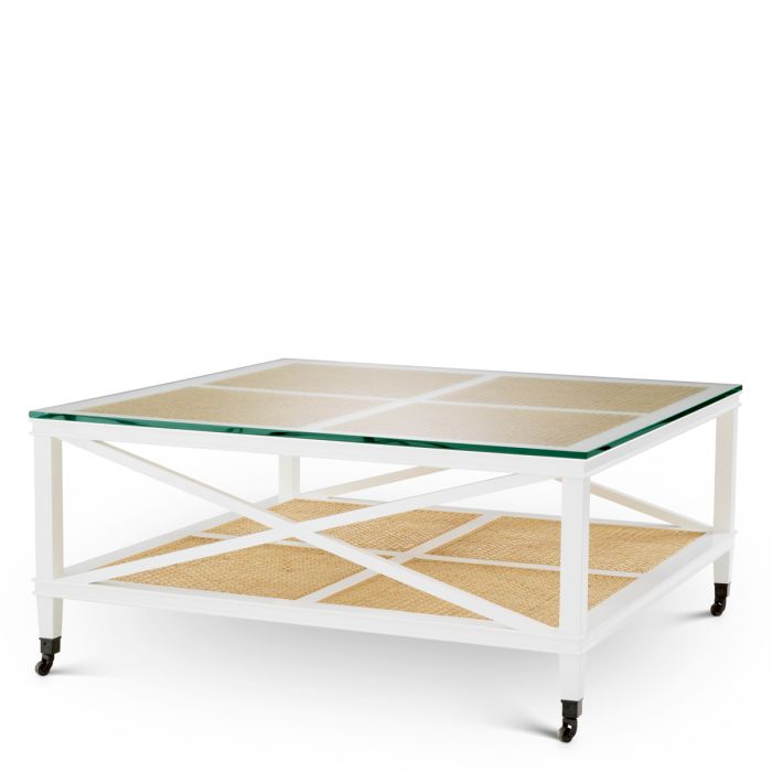 Table basse en rotin et verre transparent | Eichholtz Bahamas