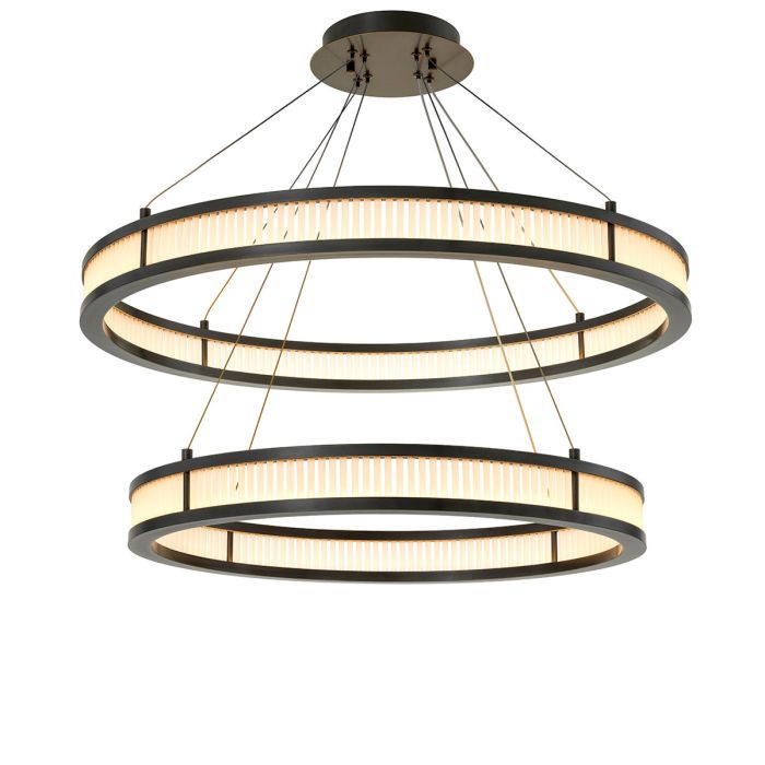 Lustre en bronze et en verre mat | Eichholtz Damien Double