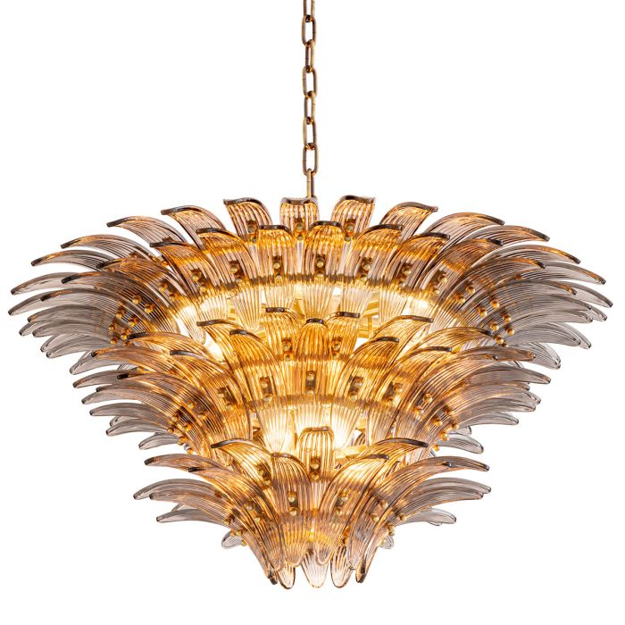 Lustre doré en verre fumé | Eichholtz Italo