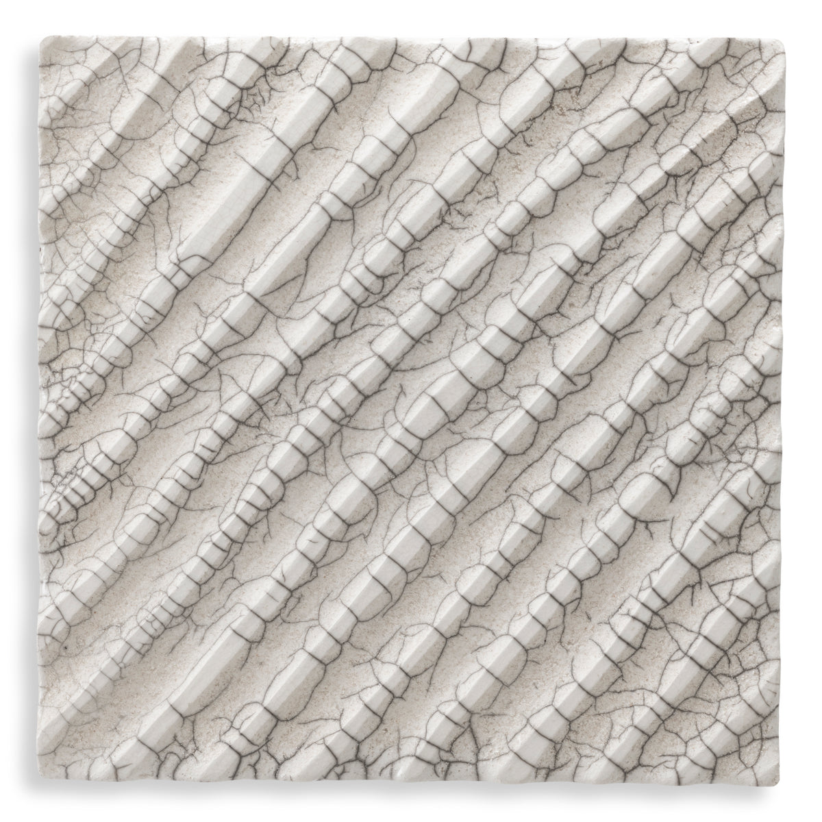 Décoration murale en céramique raku craquelée blanche | Eichholtz Division diagonal - vue principale | REMO-HOME
