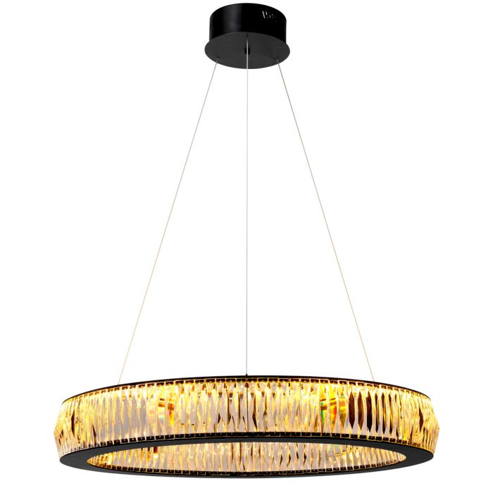 Lustre noir en verre cristal | Eichholtz Vancouver L