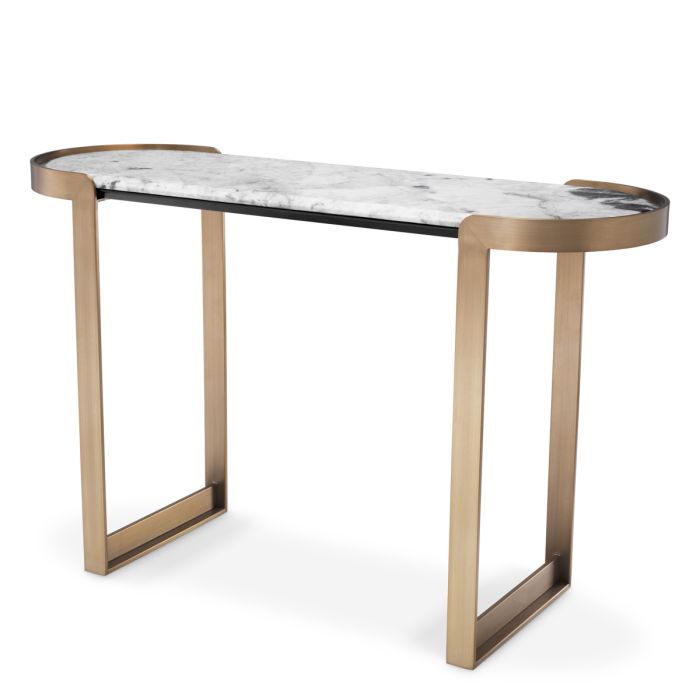 Console en laiton brossé et marbre blanc | Eichholtz Fabio