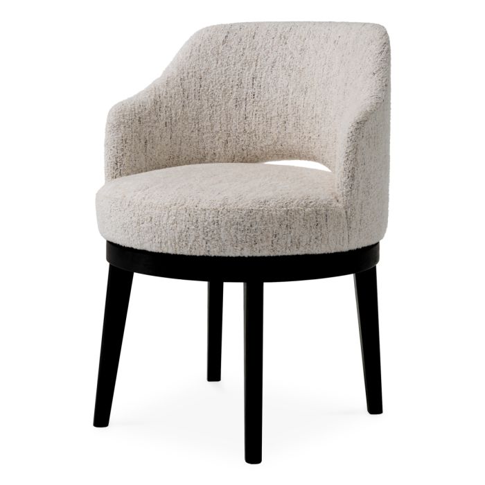 Chaise de salle à manger en tissu blanc cassé | Eichholtz Sofia