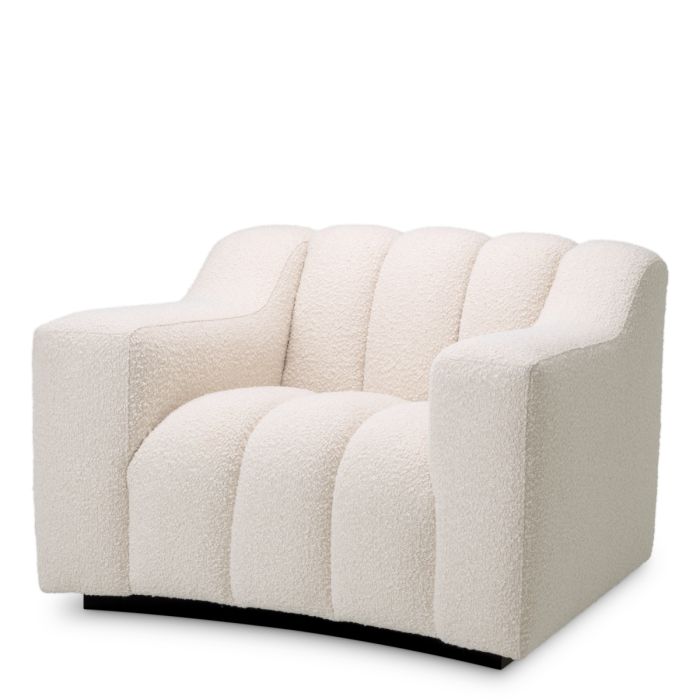Fauteuil bouclé crème | Eichholtz Kelly