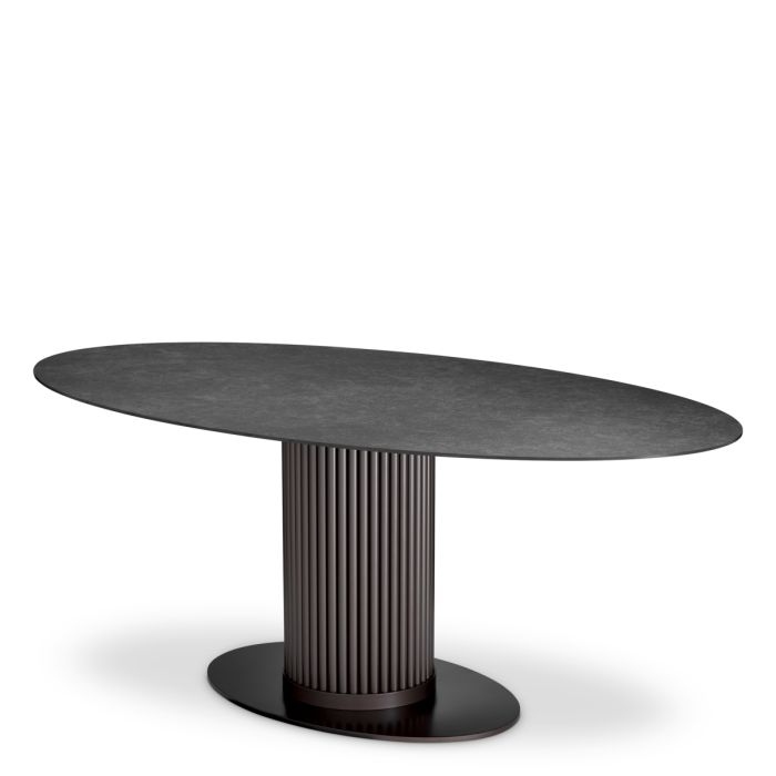 Table extérieure ovale en bronze et céramique | Eichholtz Volterra