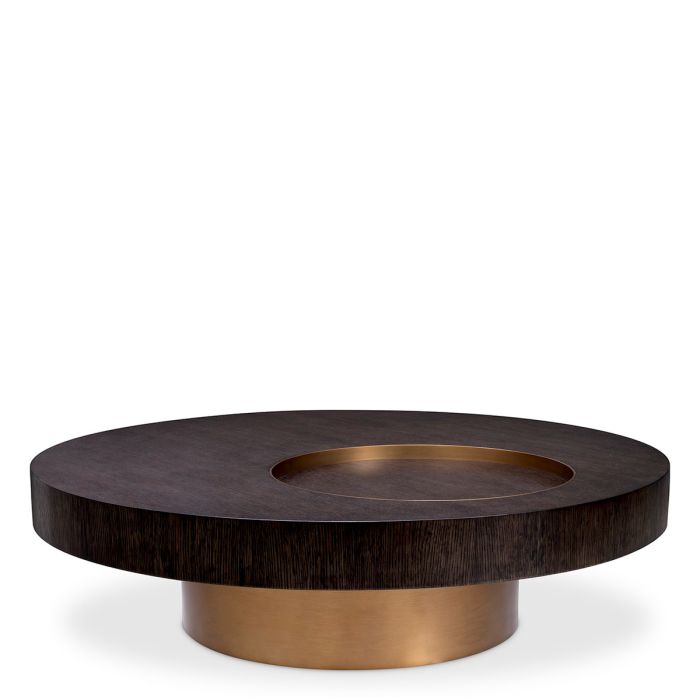 Table basse ronde en bois de chêne brillant | Eichholtz Otus