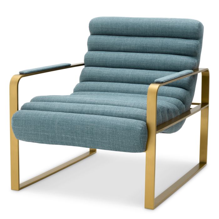 Fauteuil en tissu bleu mer | Eichholtz Olsen