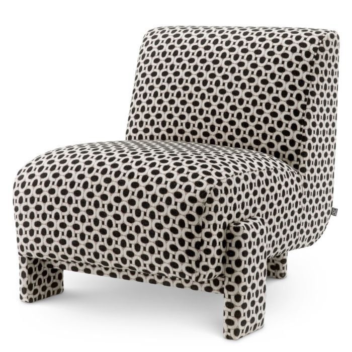 Fauteuil en tissu noir et blanc | Eichholtz Rockdale