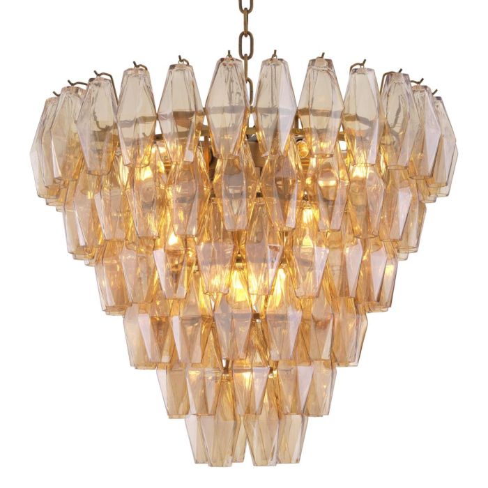 Lustre doré en verre ambré | Eichholtz Benini S