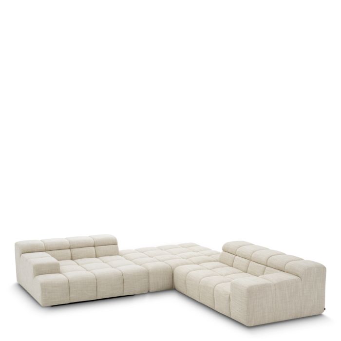 Canapé modulable méridienne en tissu beige | Eichholtz Hunter Left