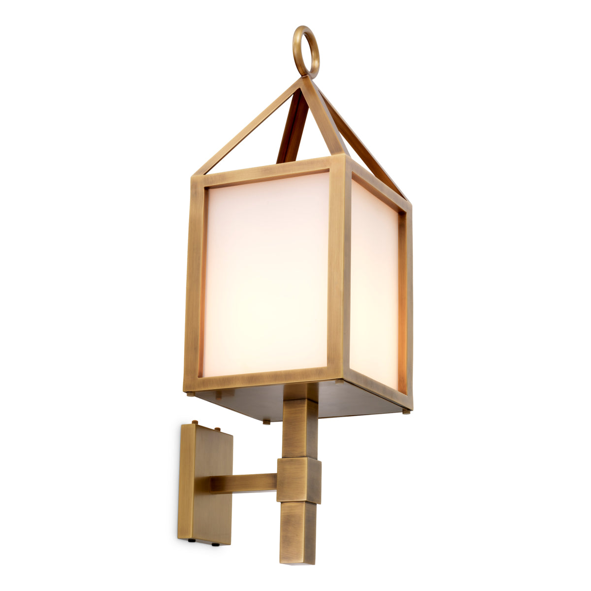 Lampe murale extérieure en laiton antique et verre blanc | Eichholtz Riserva - vue principale | REMO-HOME