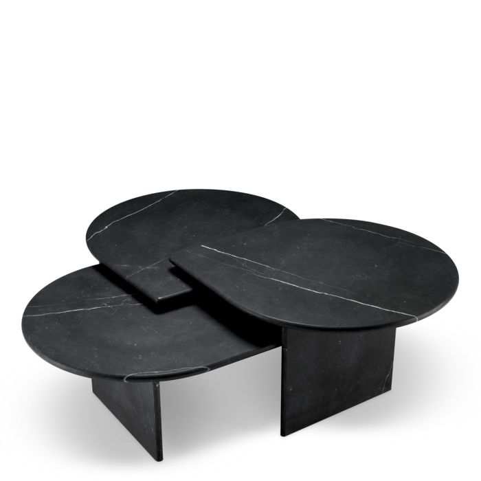 Table basse en marbre noir (lot de 3) | Eichholtz Naples