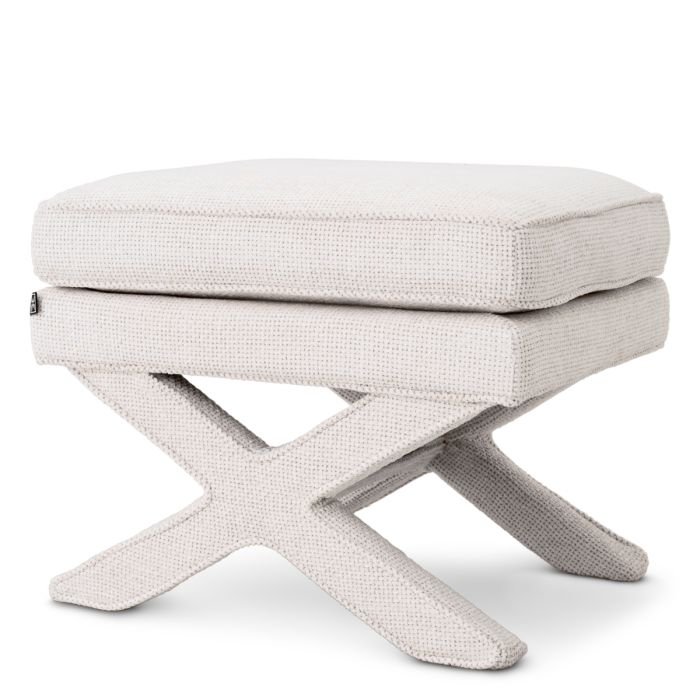 Pouf en tissu blanc cassé | Eichholtz Cordoba