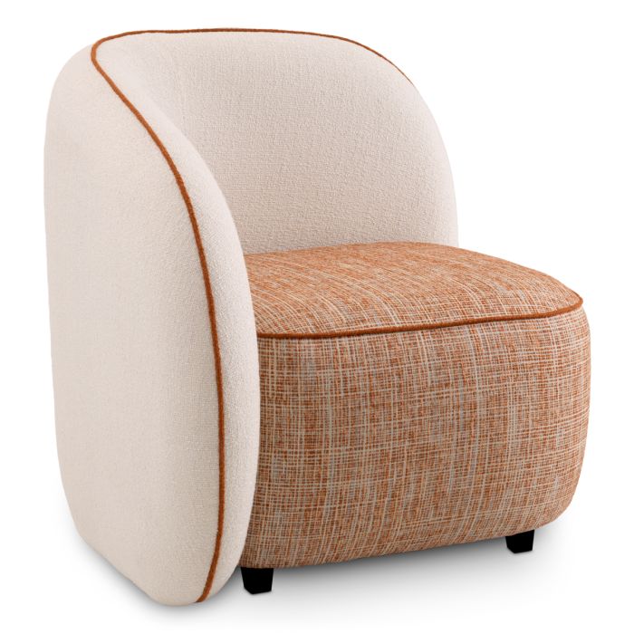 Fauteuil en tissu blanc et orange | Eichholtz San Marino G